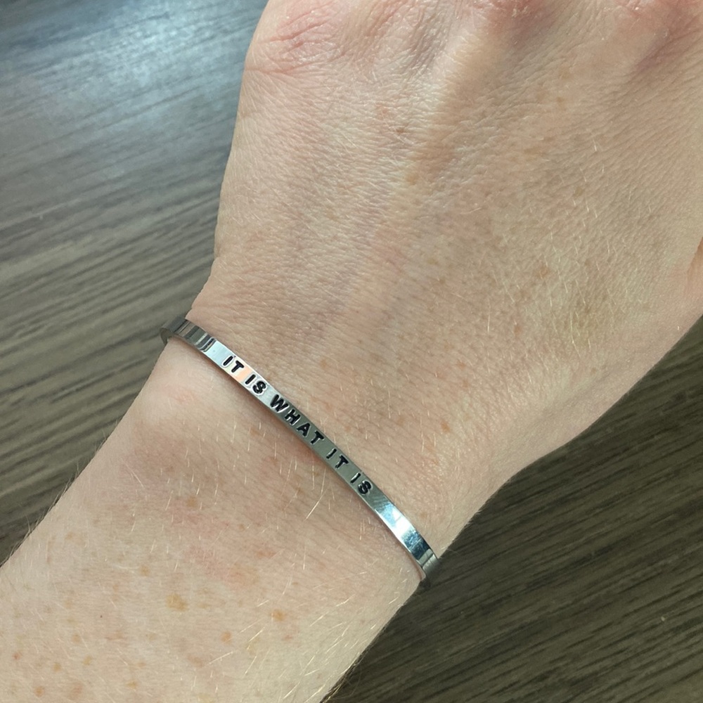 Mantraband in silver: it is what it is
